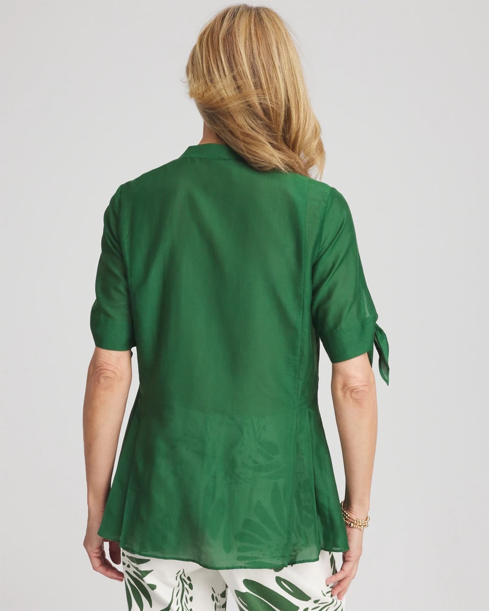 Cotton Voile & Silk Pleated Blouse