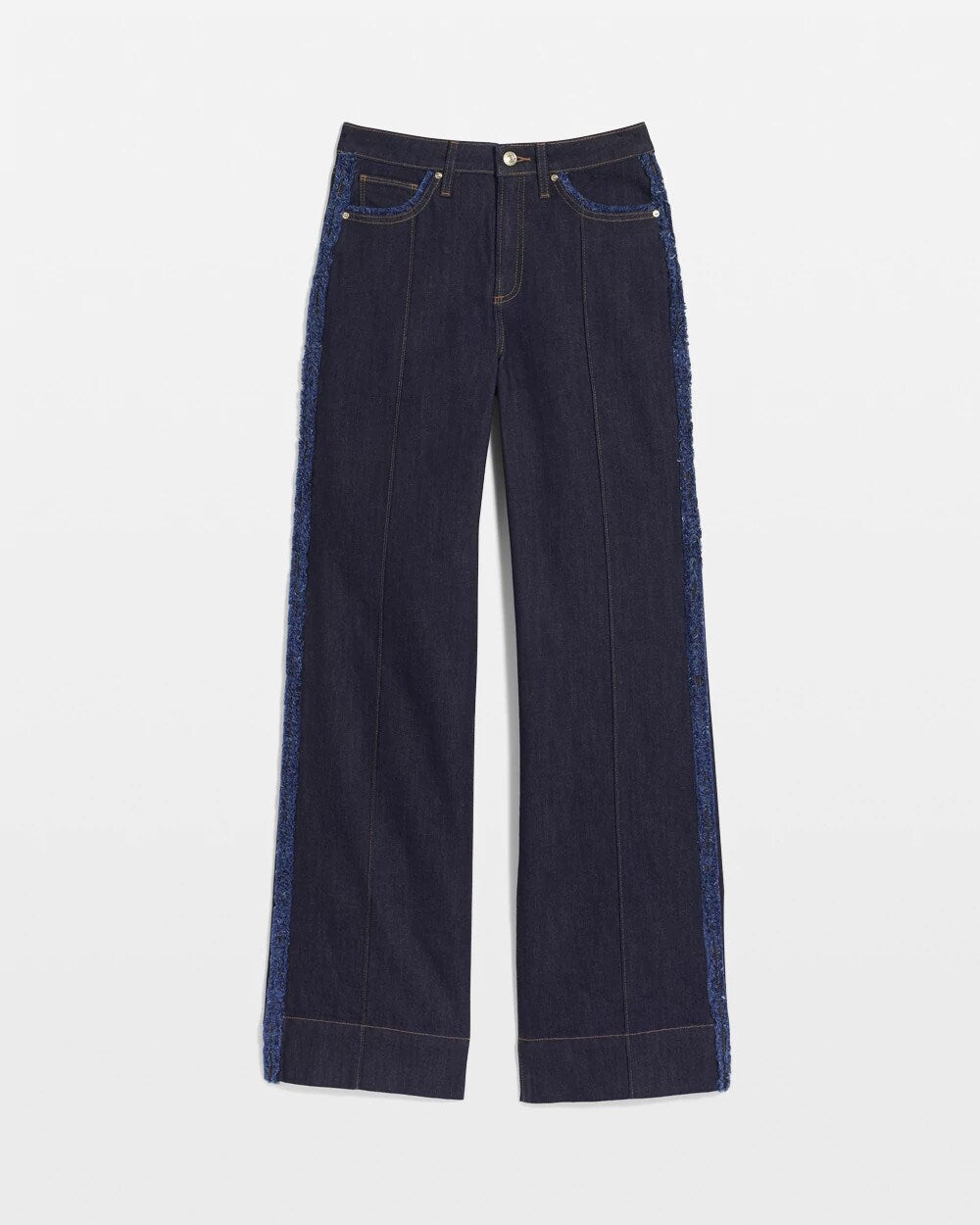 Frayed High-Rise Wide-Leg Jeans