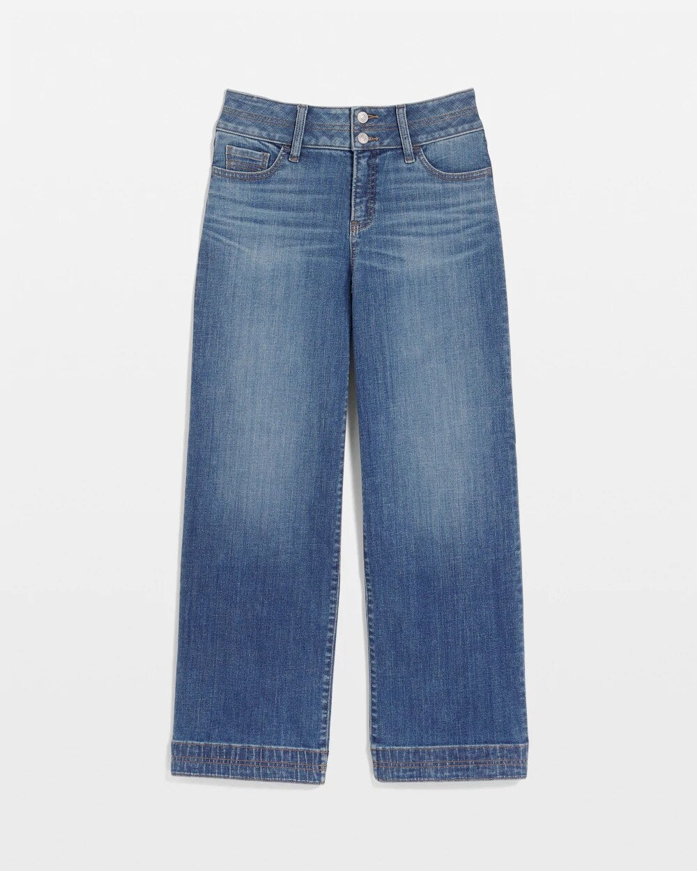 Double Stitch Wide-Leg Cropped Pants