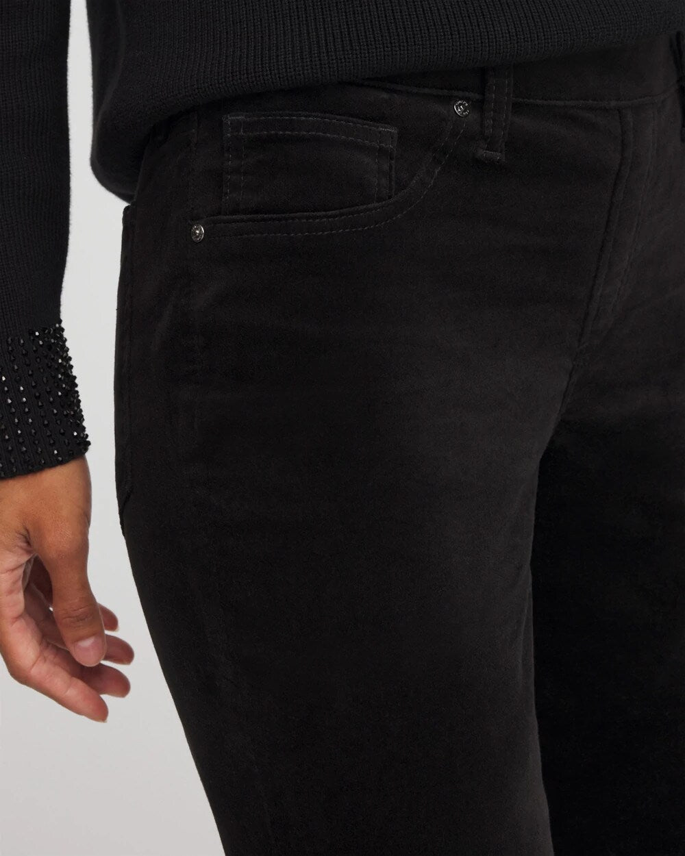 Velveteen Pull-On Flared Jeans