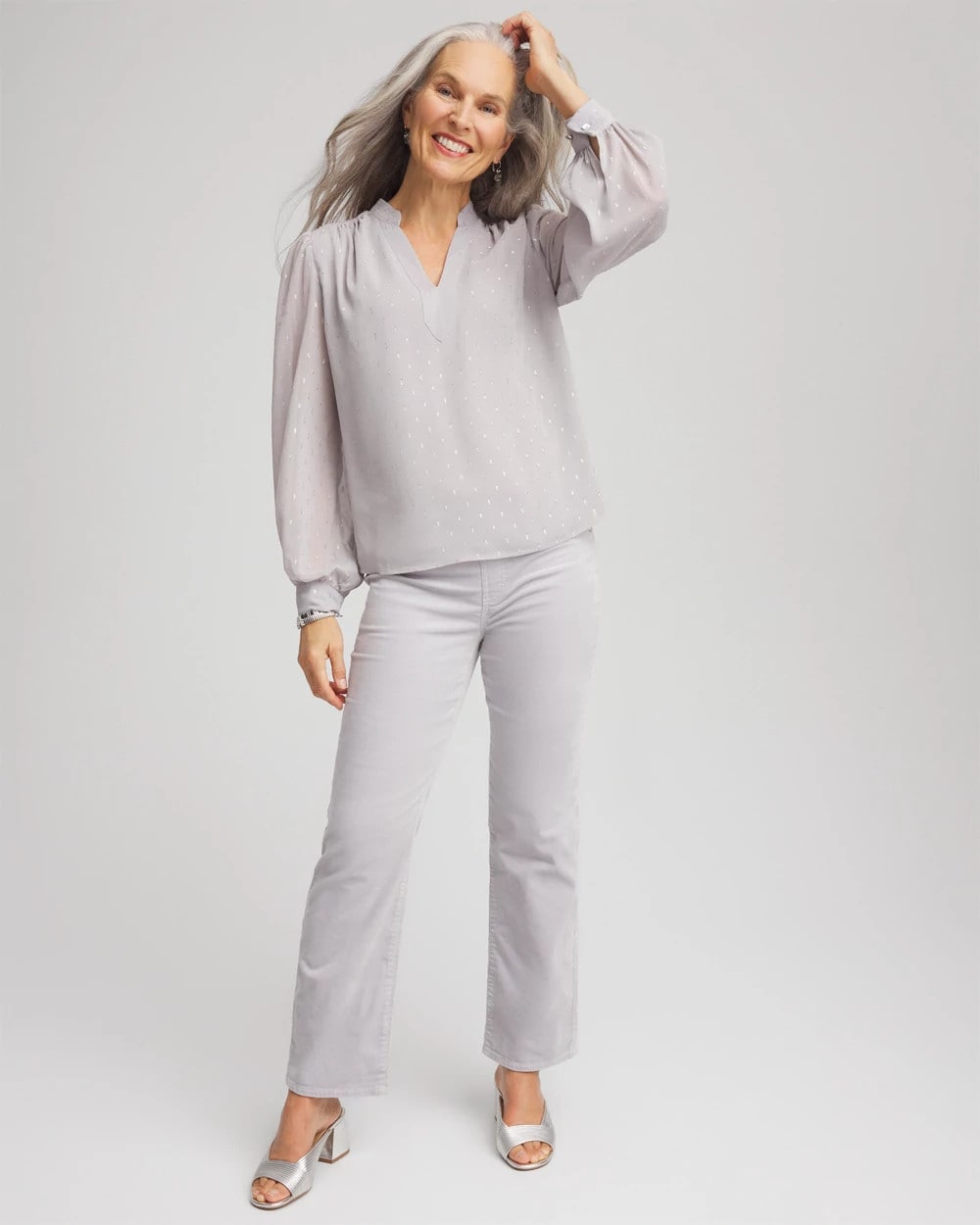 Velveteen Pull-On Flared Jeans