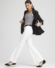 Girlfriend No Stain Frayed Flared Jeans