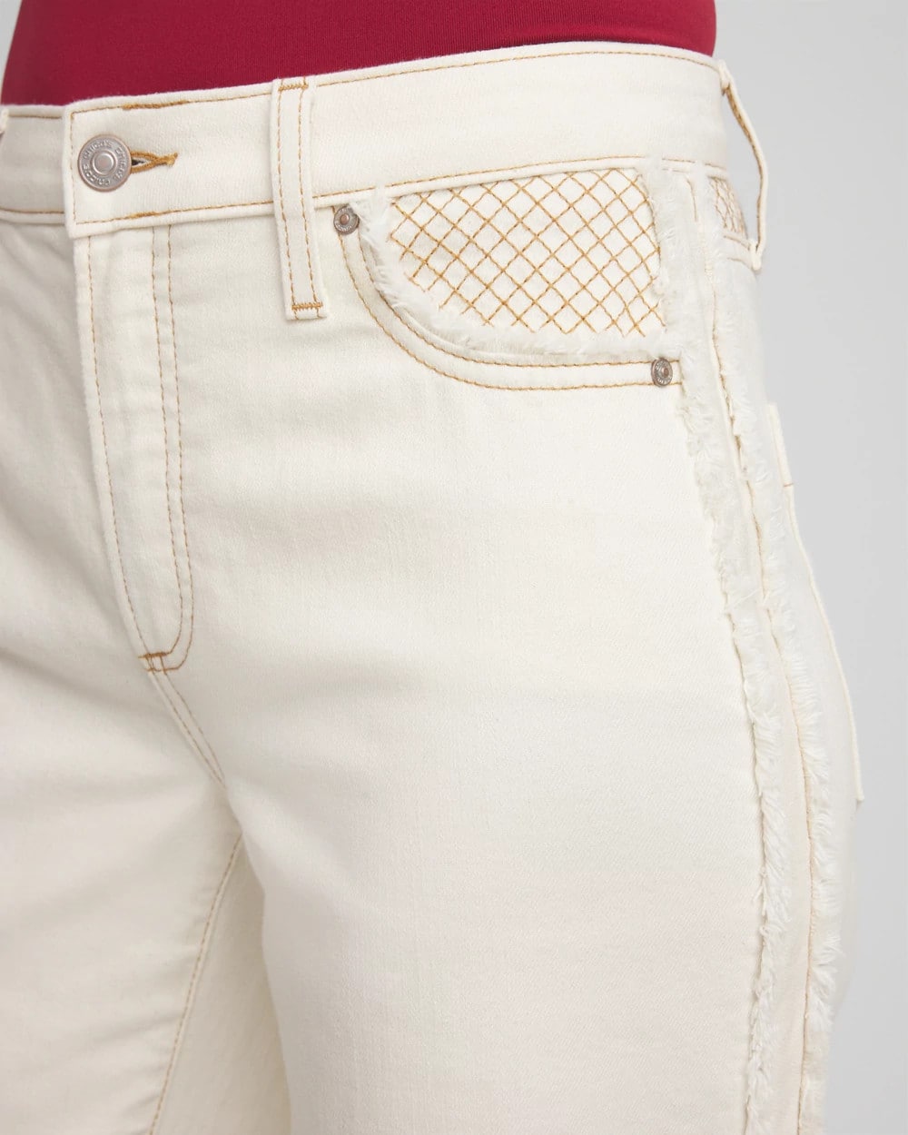 Sea Salt High-Rise Frayed Jeans