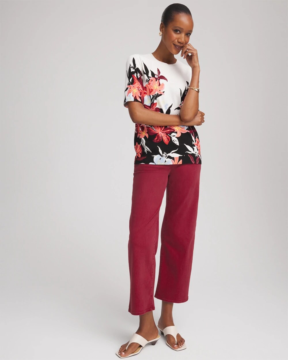 Girlfriend Cropped Wide-Leg Jean