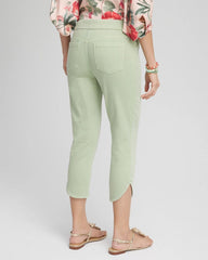 Pull-On Dolphin-Hemmed Capri Jeans