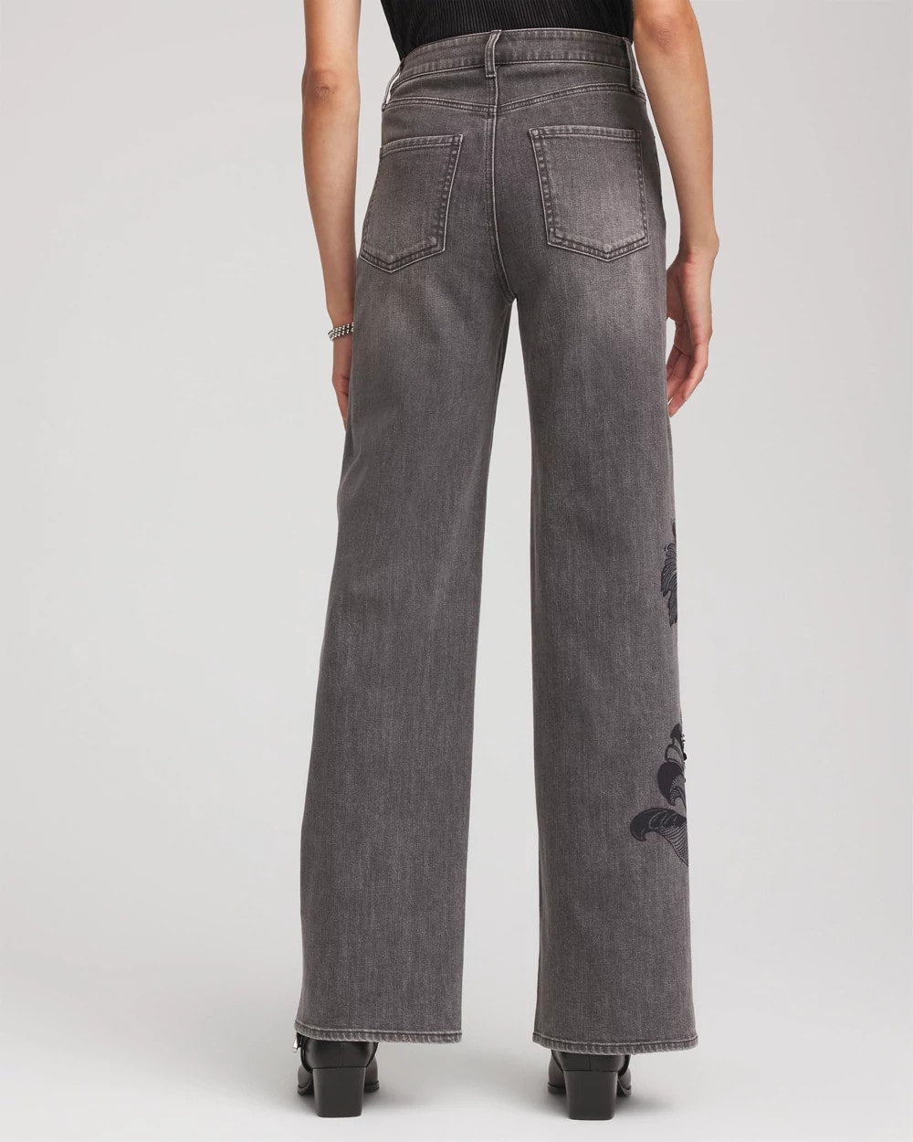 Printed High-Rise Wide-Leg Jean