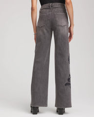 Printed High-Rise Wide-Leg Jean