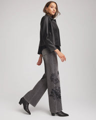 Printed High-Rise Wide-Leg Jean