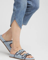 Pull-On Dolphin-Hemmed Capri Jeans