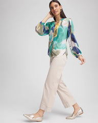Pull-On Wide Leg Cuffed Jeans