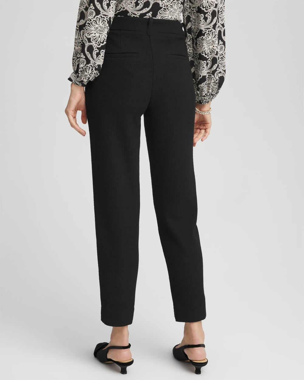 Matelassé Slim Tapered Ankle Pants
