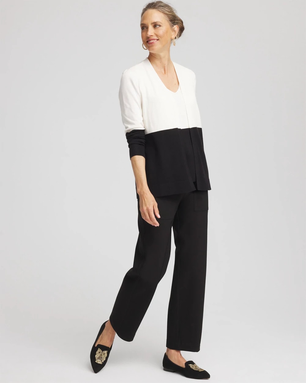 Bi-Stretch Straight Ankle Pants