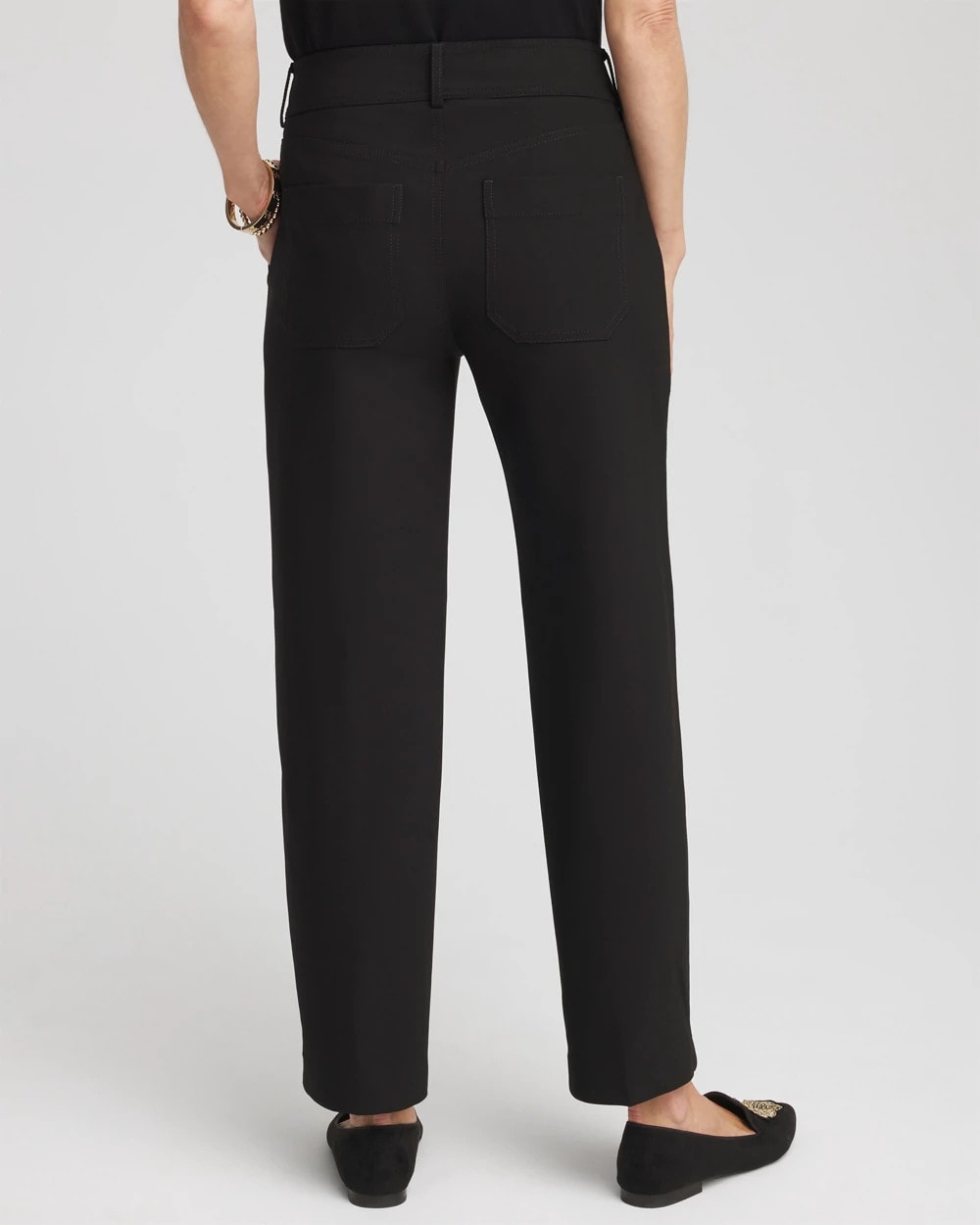 Bi-Stretch Straight Ankle Pants