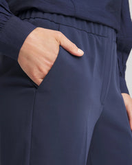 Stretch Crepe Tapered Ankle Pants
