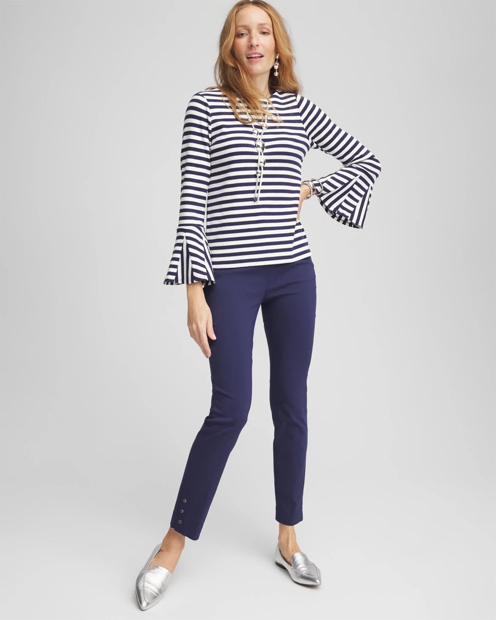 Brigitte™ Pull-On Slim Rivet Ankle Pants