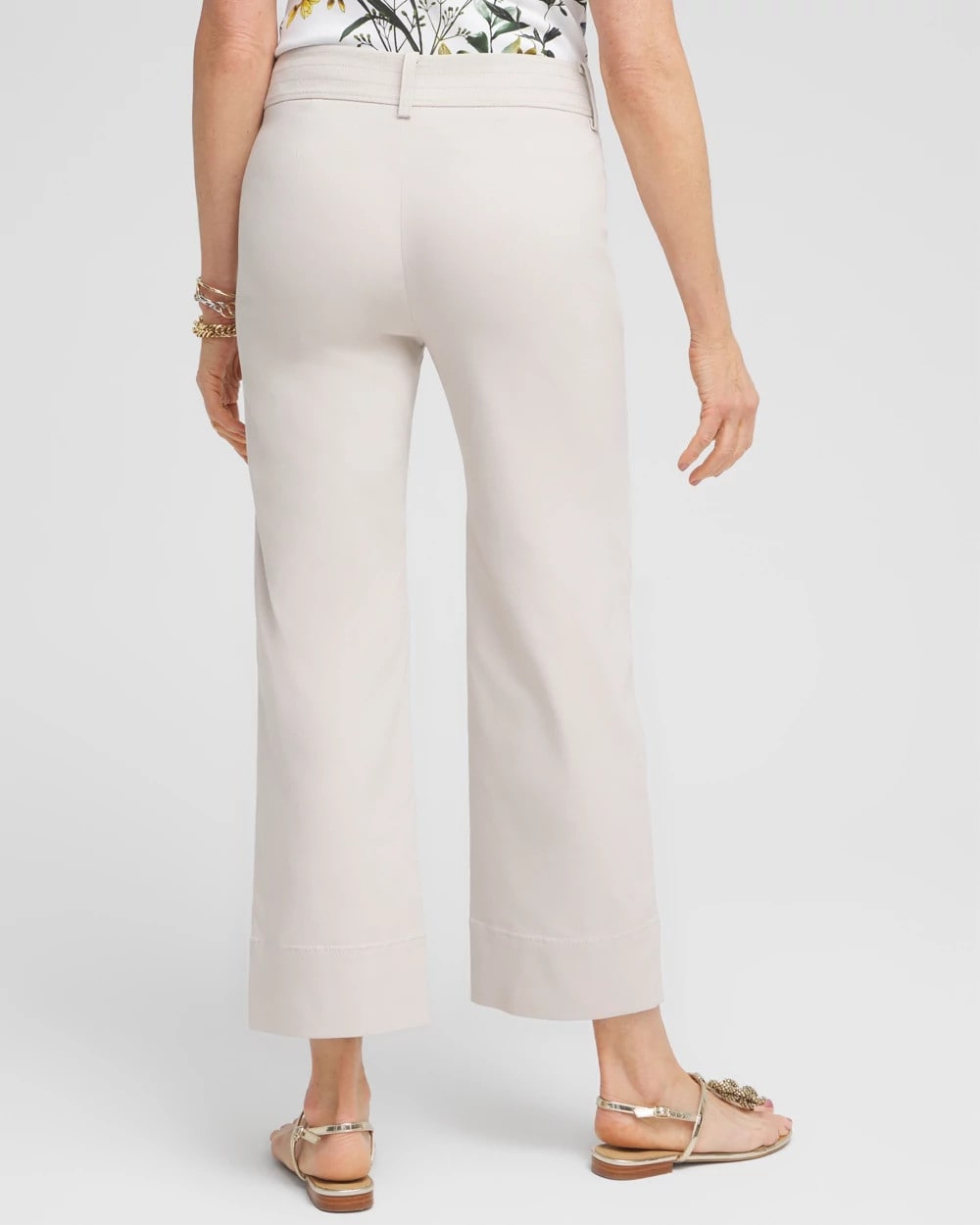 Trapunto Straight Leg Cropped Pants