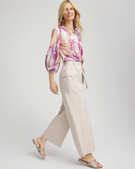Belted Twill Utility Cropped Pants