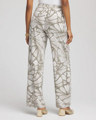 Travelers™ Abstract Leaf Print Knit Wide-Leg Pants