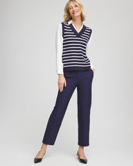 Cotton Straight Ankle Trousers