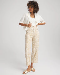 Printed Cropped Straight-Leg Pants