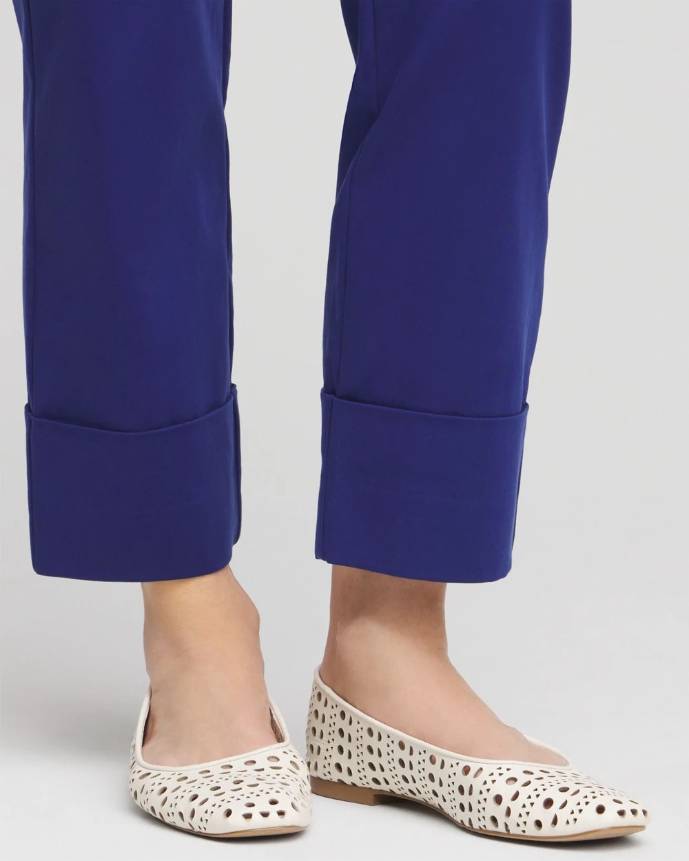 Stretch Sateen Cropped Pants