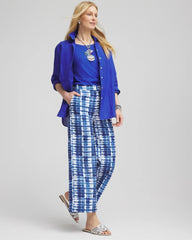 Tie-Dye Linen Cropped Pants