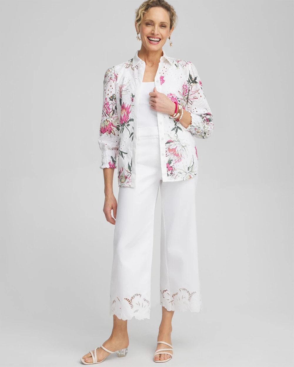 Cotton Sateen Cut Work Crops
