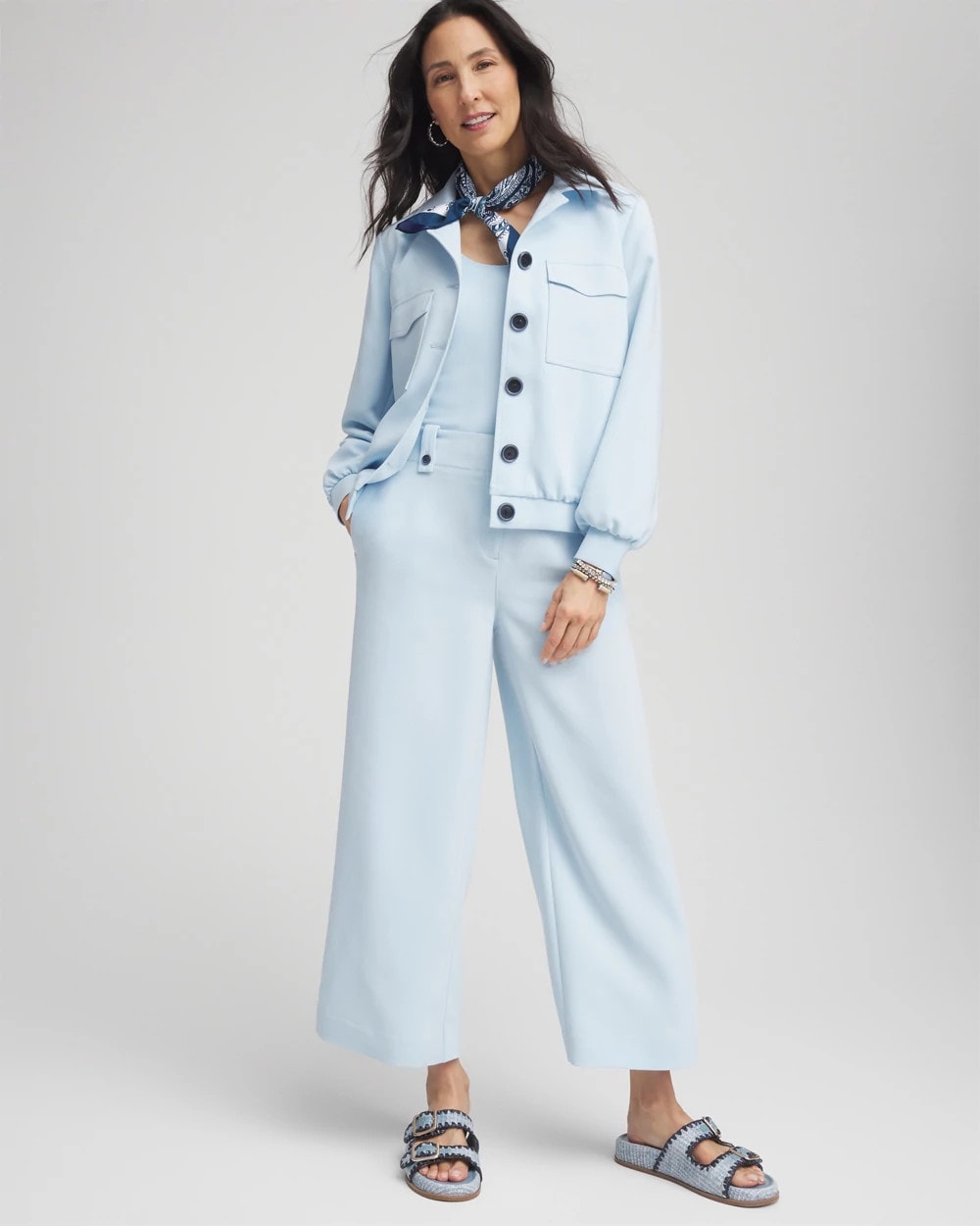 Crepe Wide-Leg Culotte Pants