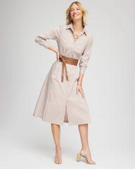 Vanilla Chai Striped Shirtdress