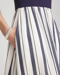 Mixed Metallic Striped Maxi Dress