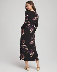 Floral Boatneck Column Maxi Dress