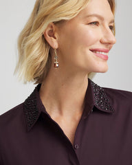 Sequin Collar Midi Shirtdress