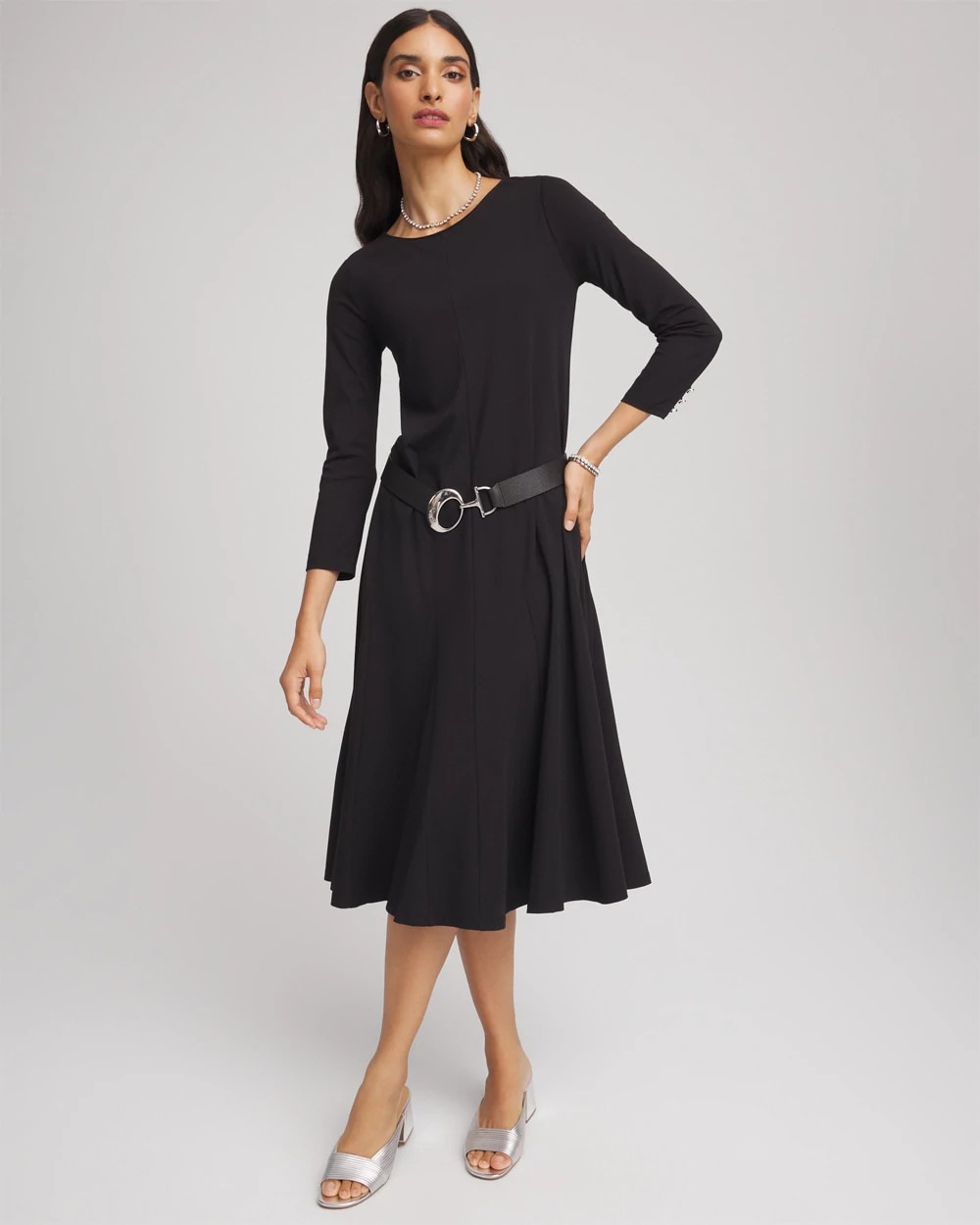 Ponte A-line Midi Dress
