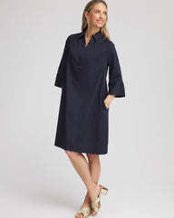 Cotton-Blend Popover Dress