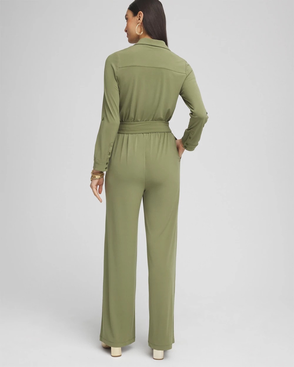 Belted Jersey Maxi Jumpsuit