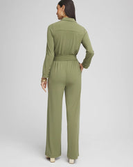 Belted Jersey Maxi Jumpsuit