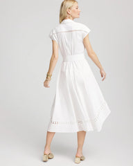 Poplin Circle Trim Maxi Shirtdress