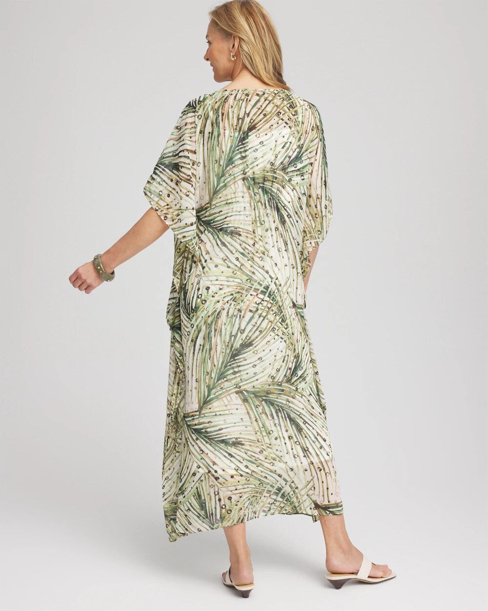 Crinkle-Chiffon Kaftan Dress