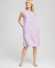 Sleeveless Scalloped Trim Dress