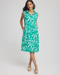 Rayon Silk Sleeveless Shirtdress