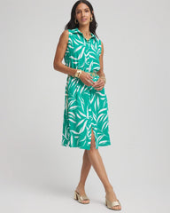 Rayon Silk Sleeveless Shirtdress