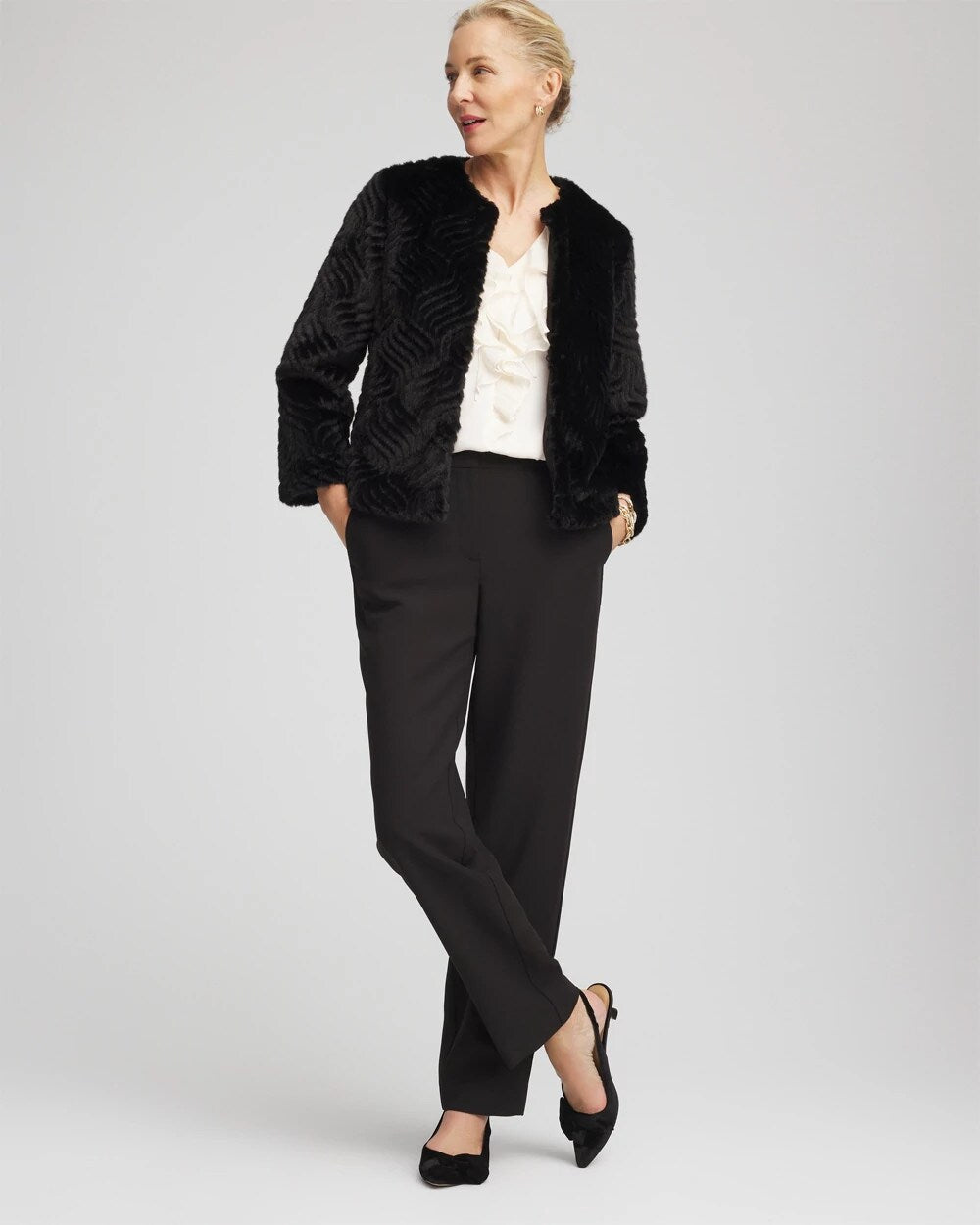 Pattern Fur Jacket