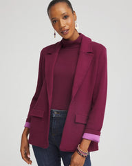 Single-Breasted Sweater Blazer