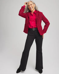 Red Tweed Sequins Blazer