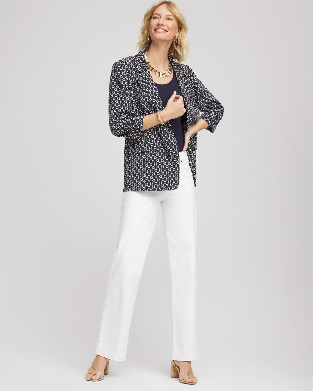 Printed Soft Crepe Blazer
