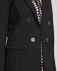 Ponte Double-Breasted Knit Blazer