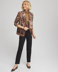 Artisanal Print Ponte Blazer