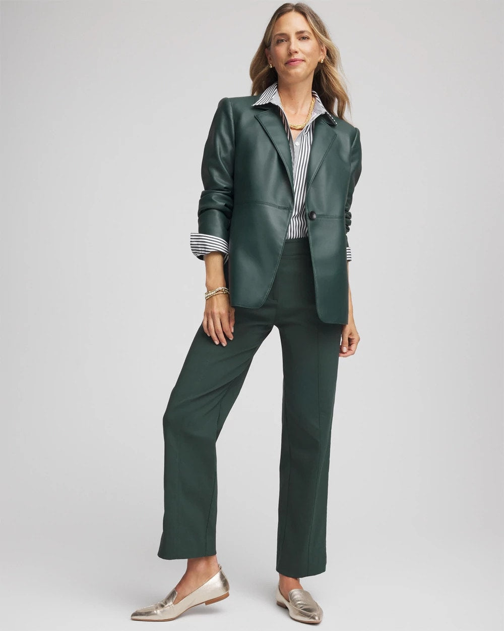 Faux Leather Blazer