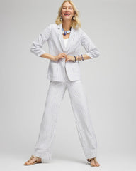 Striped Linen Stretch Blazer