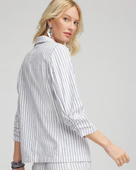 Striped Linen Stretch Blazer